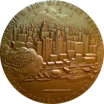 Reverse of Detroit 250th Anniversary Medal